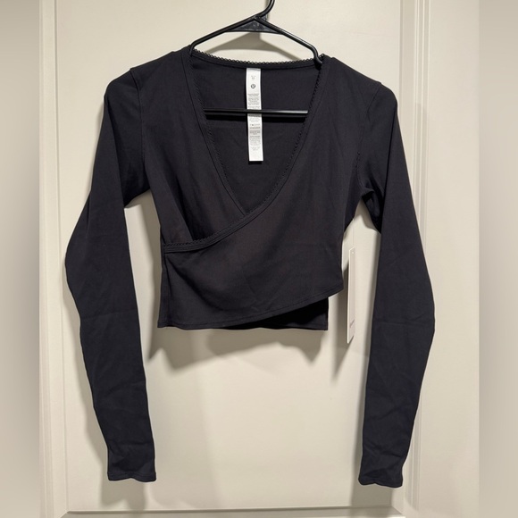 Lululemon Nulu Ribbed Wrap-Front Long-Sleeve Shirt Heart - Picture 2 of 12